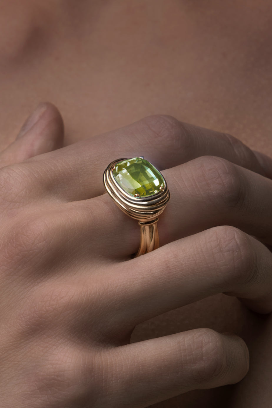 Gold-plated Ruby N°13 ring