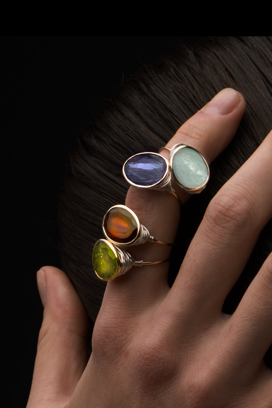 Green Garnet Olympe ring