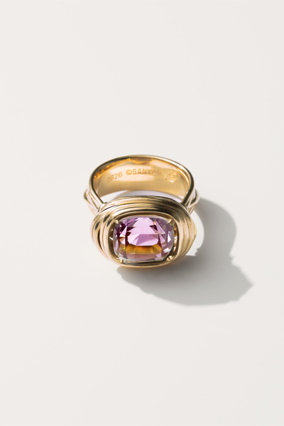 Gold-plated Ametrine Phèdre N°13 ring