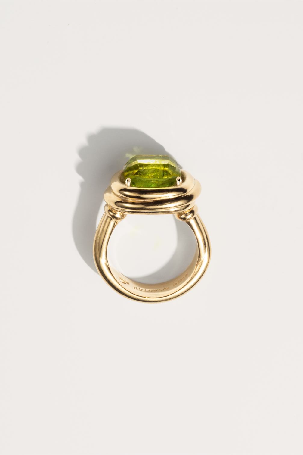 Gold-plated Peridot Phèdre N°30 ring
