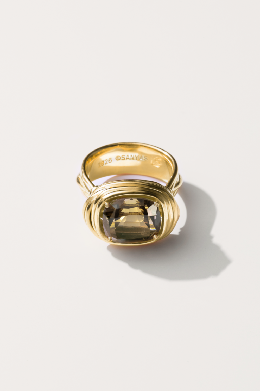 Gold Smokey Quartz Phèdre N°13 ring