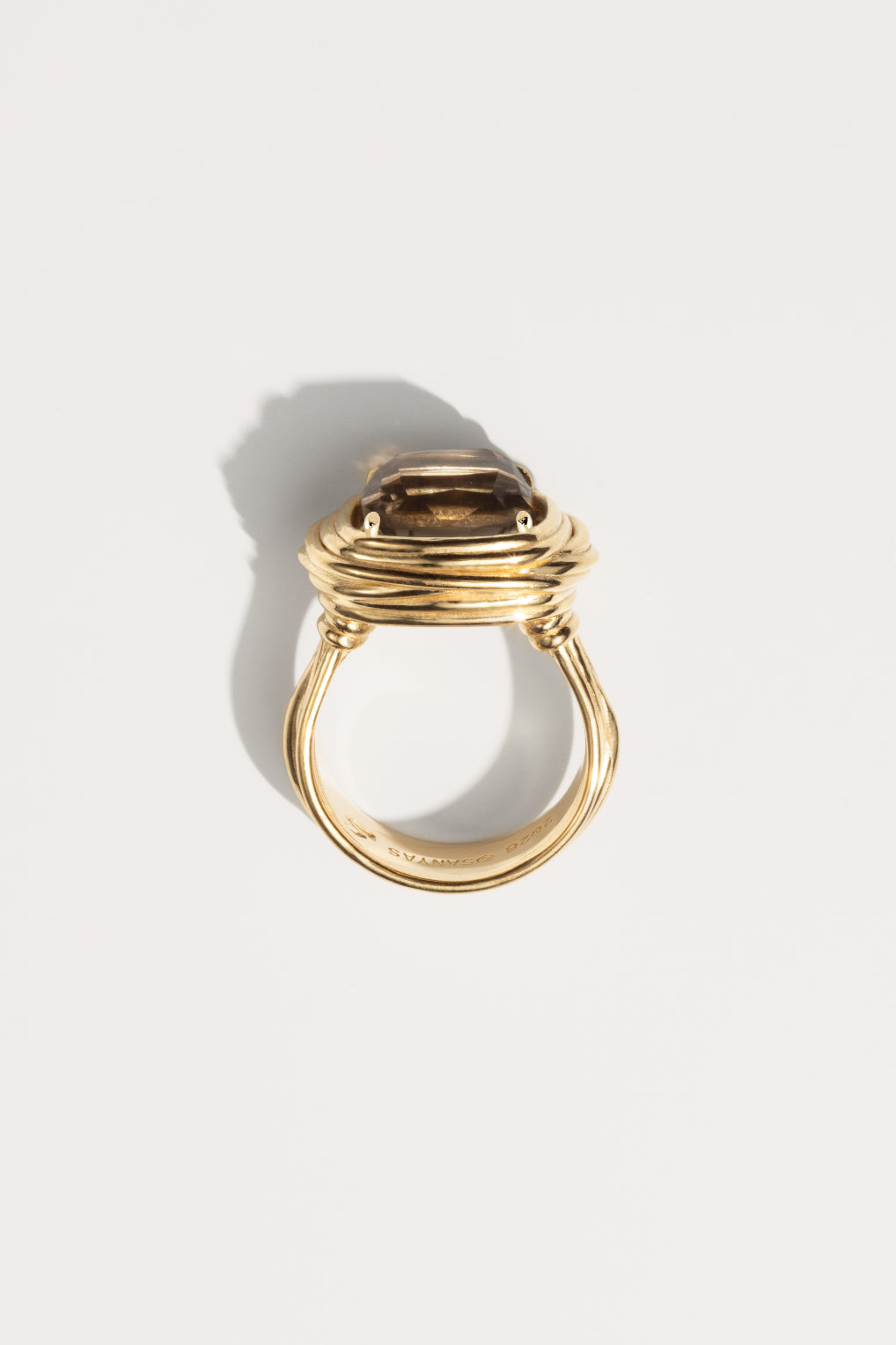 Gold Smokey Quartz Phèdre N°13 ring