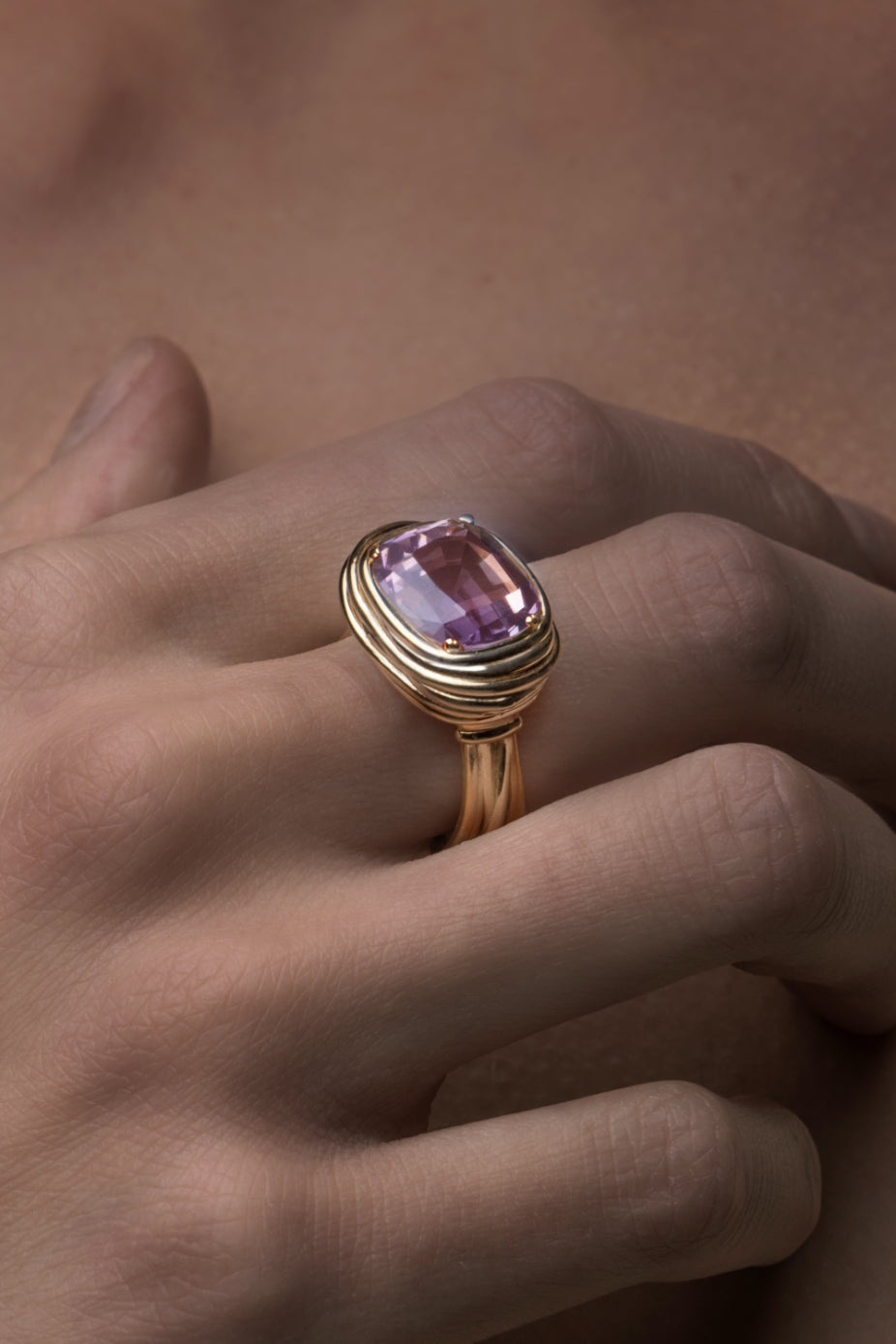 Gold-plated Ametrine Phèdre N°13 ring