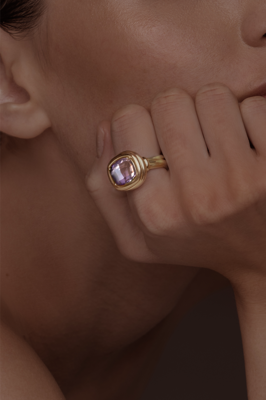 Gold-plated Ametrine Phèdre N°30 ring